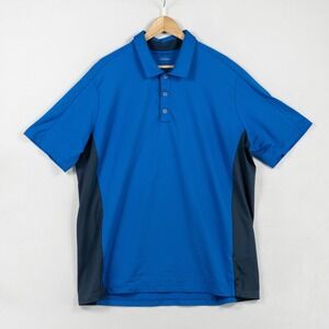 Adidas Puremotion Golf Polo Shirt Mens Sz XL Blue Polyester Spandex Short Sleeve
